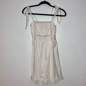 Princess Polly White Lace Ruffle Dress XS